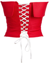 Load image into Gallery viewer, Red Fold Over Corset